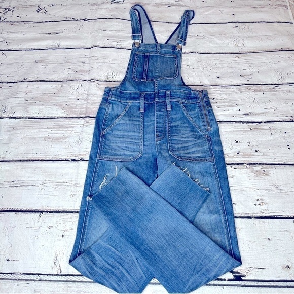 madewell Pants - Madewell Skinny Denim Overalls With Raw Hem  Size XS